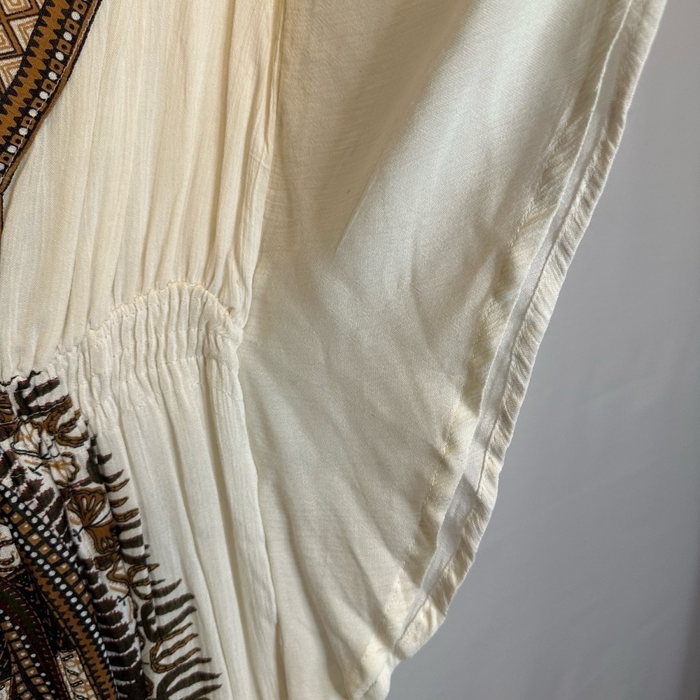 Sopogee Womens Dress Tribal Festival Boho V-Neck Elastic Waist Lined Gauzy Sz M - Picture 7 of 14
